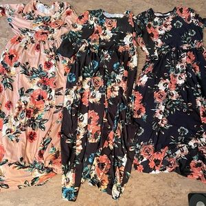 3 long sleeve floral maxi dresses reborn J 2x